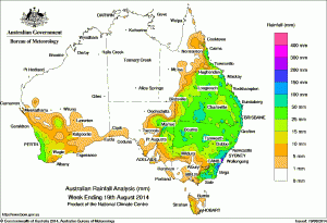 Rain fo the week ending 19 August, 2014