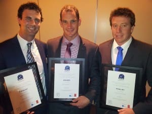 2014 brokers award finalists, left to right, Brent Flood, winner Rex Bennett and Lachlan Sutton.