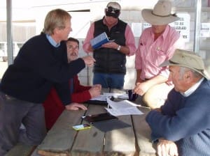 eNVDsaleyards trials Ouyen September - Peter Bath, Livestock Consultant and Mark McDonald LSAV attended the sale and gave demonstrations of the new Electronic NVD that is being trialed.