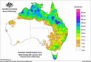 Rainfall across Australia for the past week.