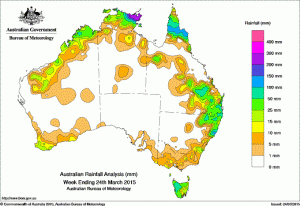 Rainfall recorded across Australia over the past seven days. 