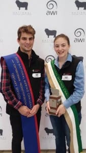 La Trobe University's National Merino Challenge 'superfine kids' Belinda Amess and Edmond Lyon