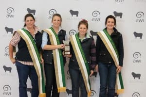 Charles Sturt University's top tertiary team members were, from left, Nyssa Belton-Liddy, Brooke Cowan, Kayla Kopp and Zoe Lynch.