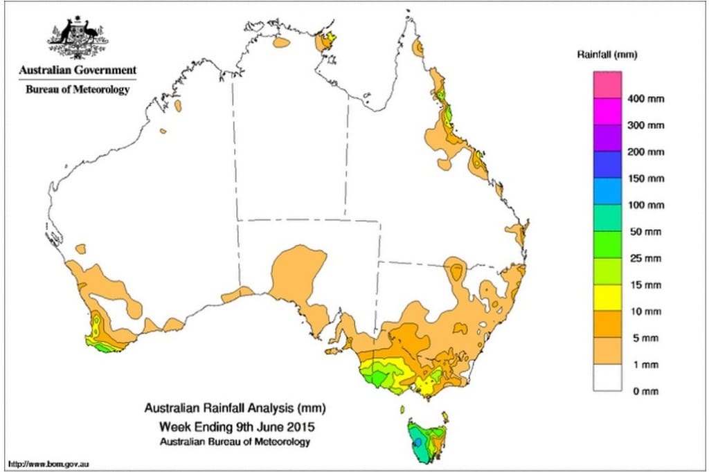 Rainfall 9 June 2015