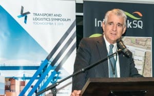 John Anderson addressing the Transport and Logistics Symposium in Toowoomba in August. Picture: Lucy RC Photography, Toowoomba