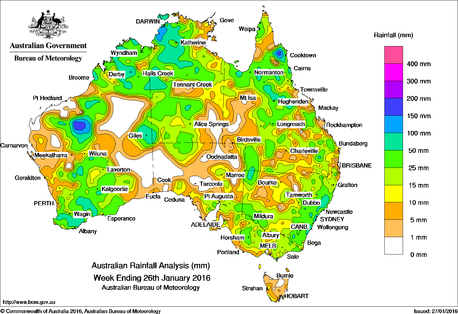 Rainfall Chart Australia