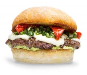 US chain, Burger Lounge's Mexican-inspired lamb burger.