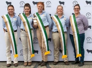 The top secondary division team came from the Yanco Agricultural High School in NSW, from left, Deanna Johnston, Claudia Kuerschner, Stacey Gardiner, Lara Mitchell and Ellie Quinn. 