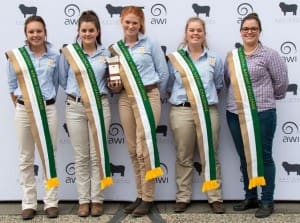 The top secondary division team came from the Yanco Agricultural High School in NSW, from left, Deanna Johnston, Claudia Kuerschner, Stacey Gardiner, Lara Mitchell and Ellie Quinn.