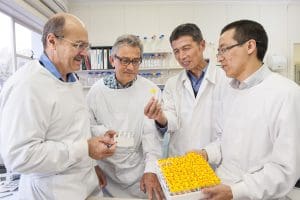 DAFWA senior research officer Dr Johan Greeff, left, with senior veterinary officer Dr Dieter Palmer, Dr Shimin Liu, University of Western Australia, and Chinese visiting scholar Dr Zhong Quan Zhao.