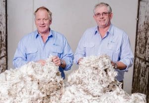 New AWN Tasmanian wool buying manager Jim Allchin, left, with AWN's southern Australia manager Mark Quartermain.