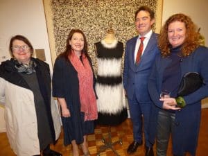 At the Art of Wool exhibition opening were, from left, Debb Howcroft, Hamilton Art Gallery director Sara Schmidt, AWI corporate communications diorector Marius Cuming and Sheepvention fashion parade organiser Jackie O'Brien.