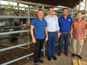 Federal Opposition Agriculture spokesman, Joel Fitzgibbon, left, in Jakarta with Consolidated Pastoral Company CEO Troy Setter, ALEC director Brian Scott and TUM chairman Buntoro Hasan.