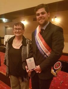 2016 National Rural Ambassador Jeremy Schutz with SA Country Shows President Janet King 