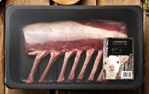 Lamb rack under MAP packaging