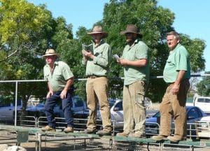 The Landmark team selling lambs at Ouyen this week.