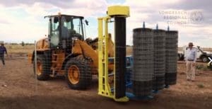 The Longreach Regional Council's EzyWire wild dog exclusion fencing unit in action.