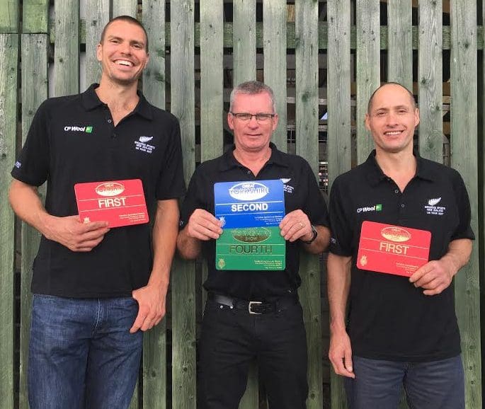 New Zealand shearing team, from left, shearer Rowland Smith, manager
